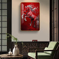 Vastu Red Horse Resin Wall Art