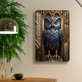 Vastu Royal Jewelled Owl Wisdom & Wealth Vertical Resin Wall Art