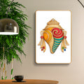 Sacred Vastu Shankh Divine Conch Shell Vertical Resin Wall Art