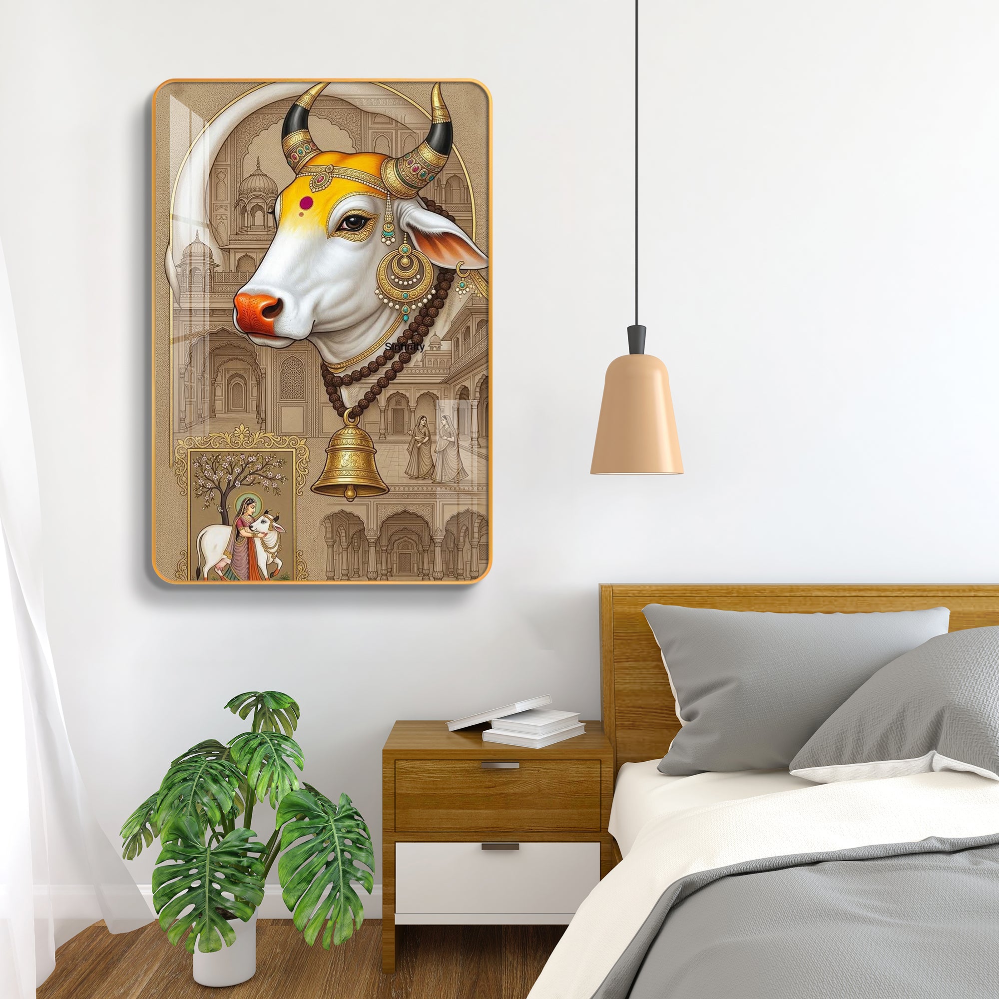 Majestic Kamdhenu Royal Heritage Vertical Resin Wall Art